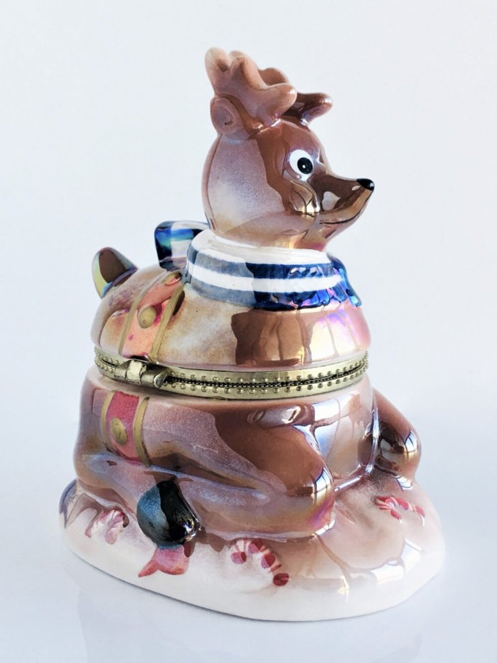 Vintage Reindeer Ornament Music Box
